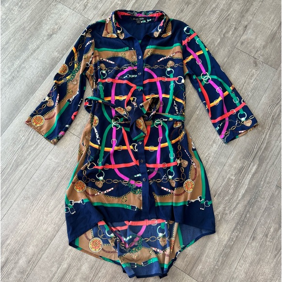 LAST PRICE🍒🤍 SWEET RAIN high low shirt dress with belt 💙 - Picture 13 of 13